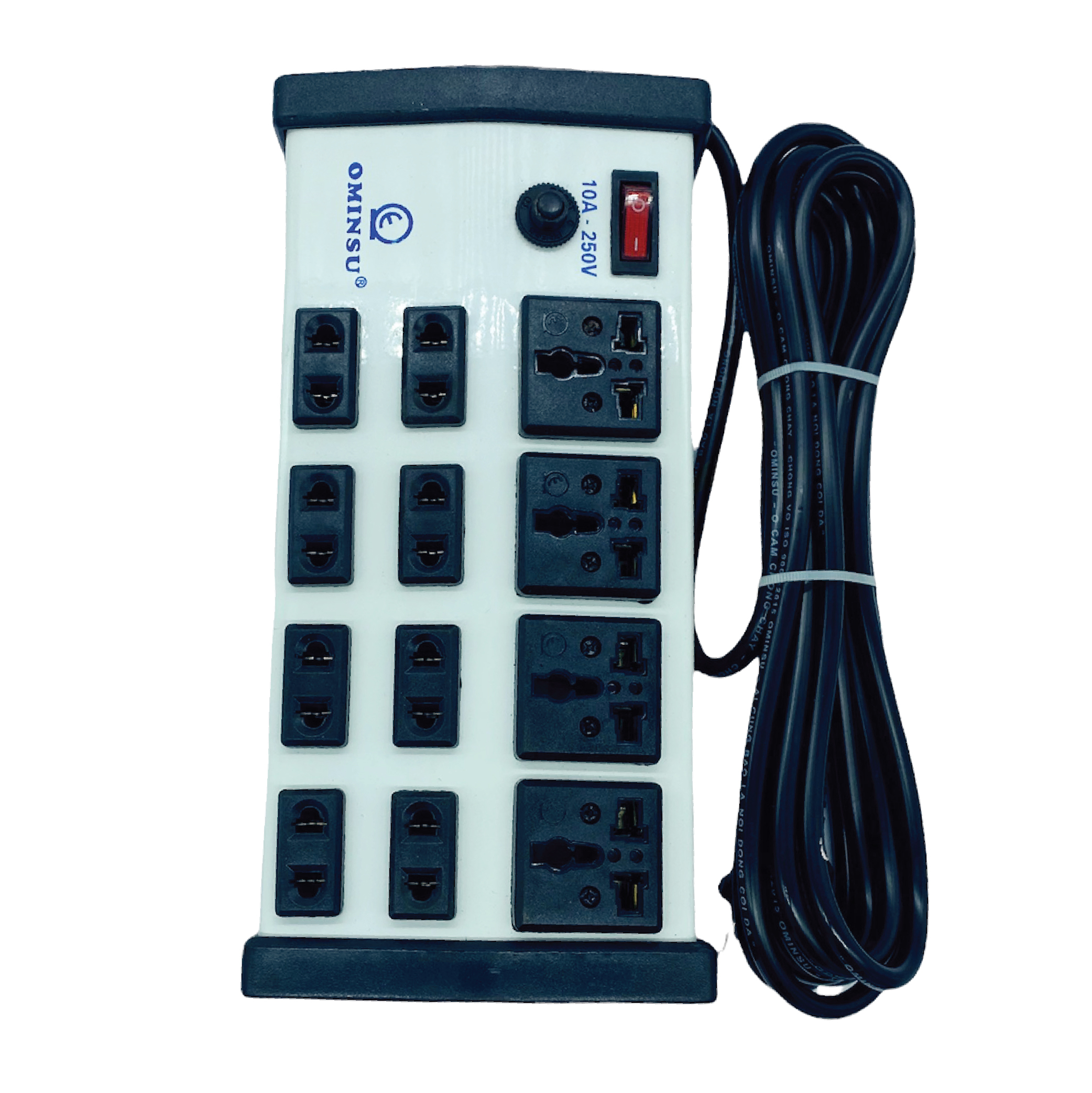 Ổ 4 cửa đa năng + 8 cửa đơn có aptomat 2000W 48T